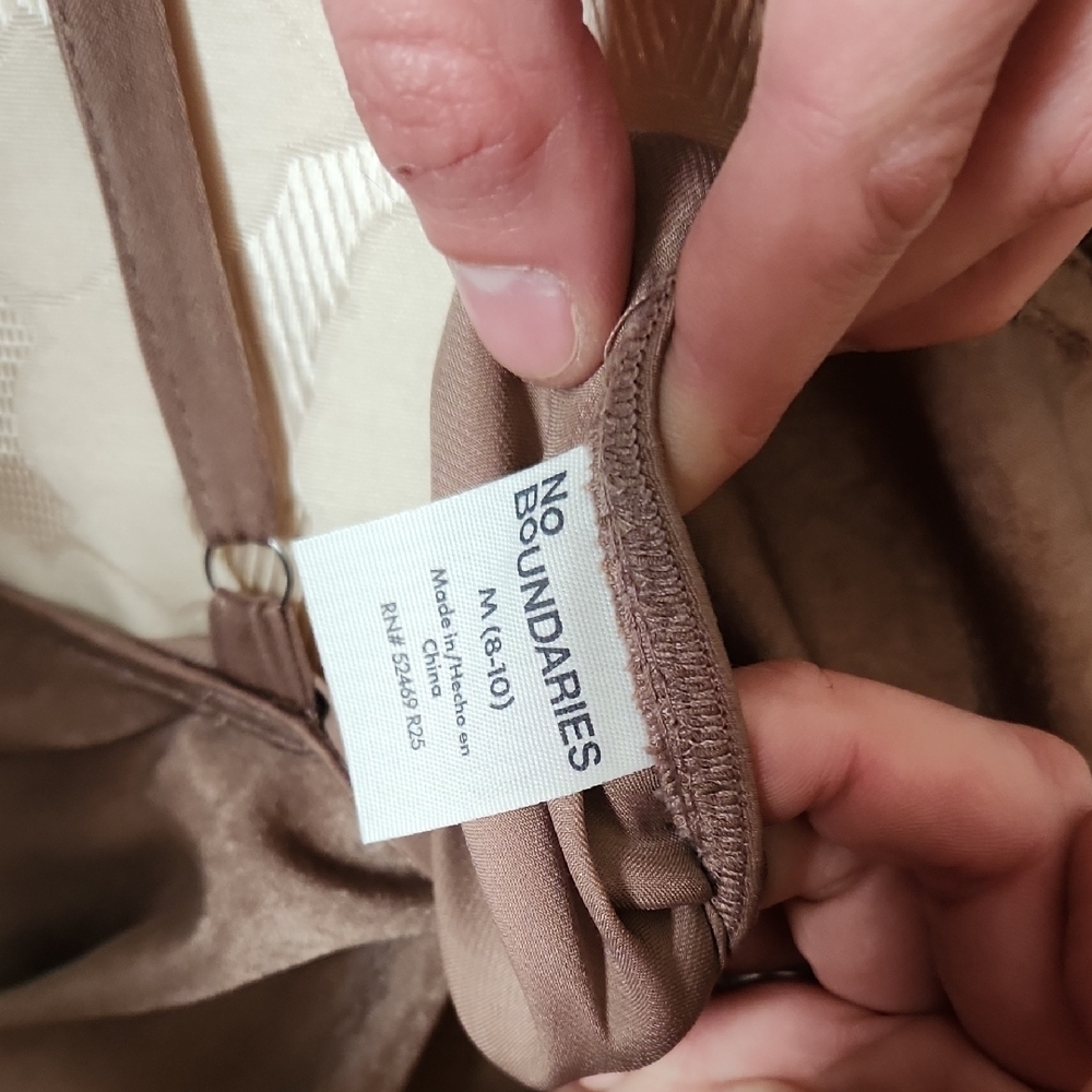 No Boundaries Satin Cami in Taupe Brown - Picture 3 of 5